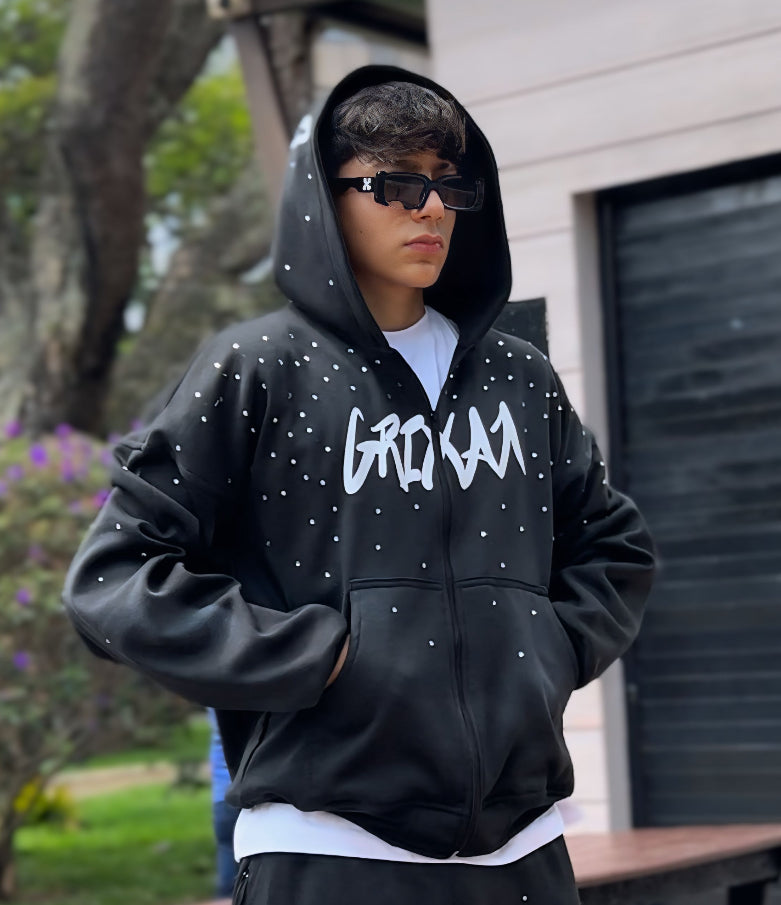 CHAQUETA NEGRA DIAMANTE