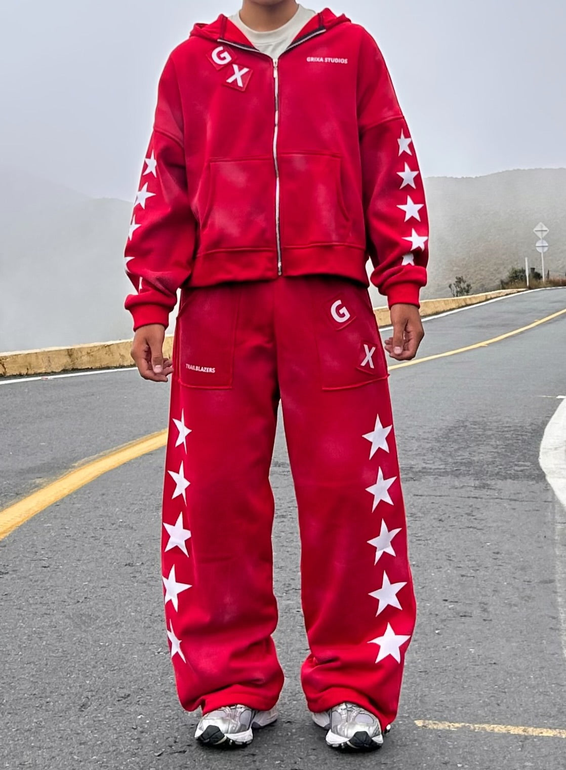 SUDADERA 5 STARS ROJO